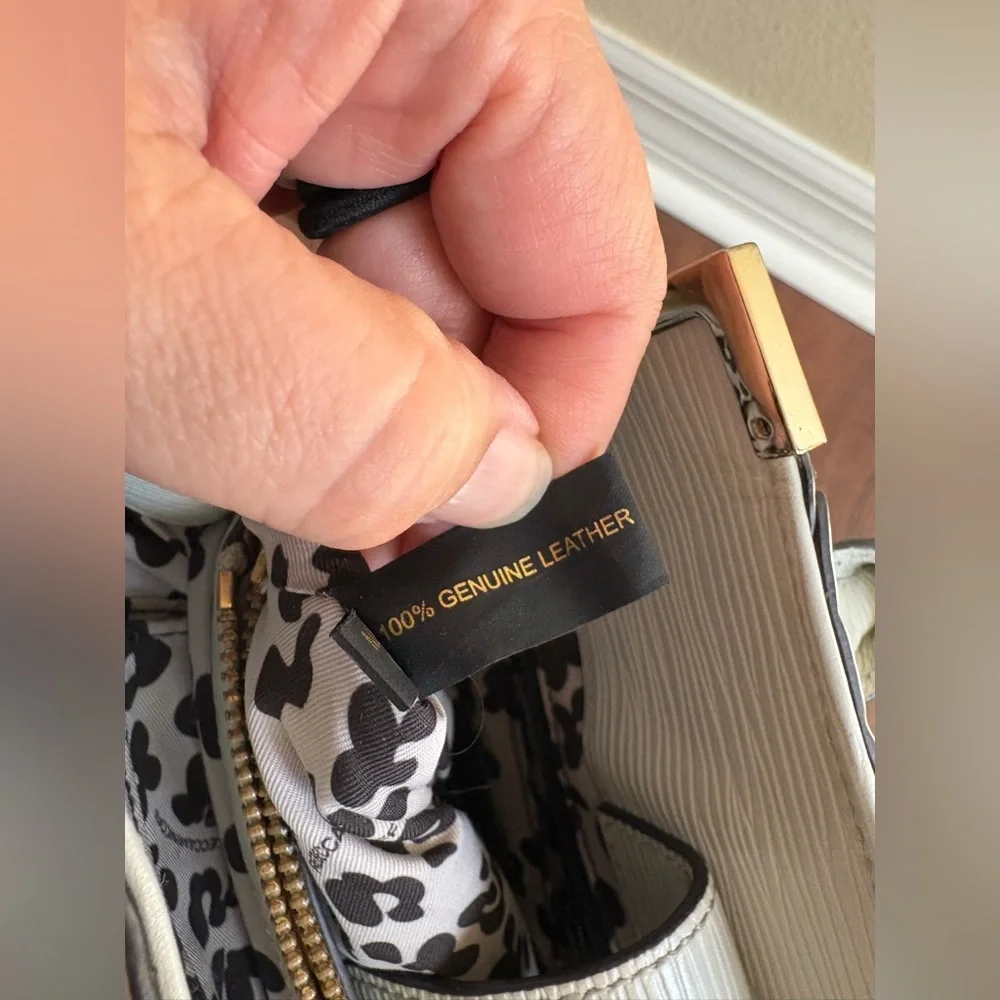 Rebecca Minkoff Gray Leather Satchel Shoulder Bag Crossbody Gold Hardware